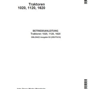 Alternative view of John Deere 1020 1120 1620 Betriebsanleitung