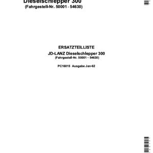 Alternative view of John Deere-LANZ 300 Ersatzteilliste