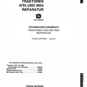 Alternative view of John Deere Werkstatthanduch 4755 und 4955 Traktor