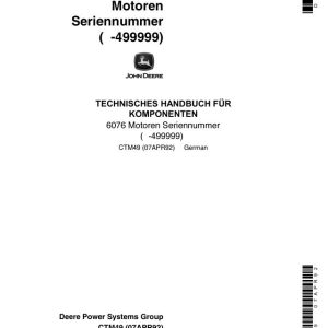 Alternative view of John Deere Werkstatthandbuch für Motoren 6076