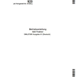 Alternative view of John Deere 920 Betriebsanleitung