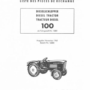 Alternative view of John Deere-LANZ 100 Ersatzteilliste