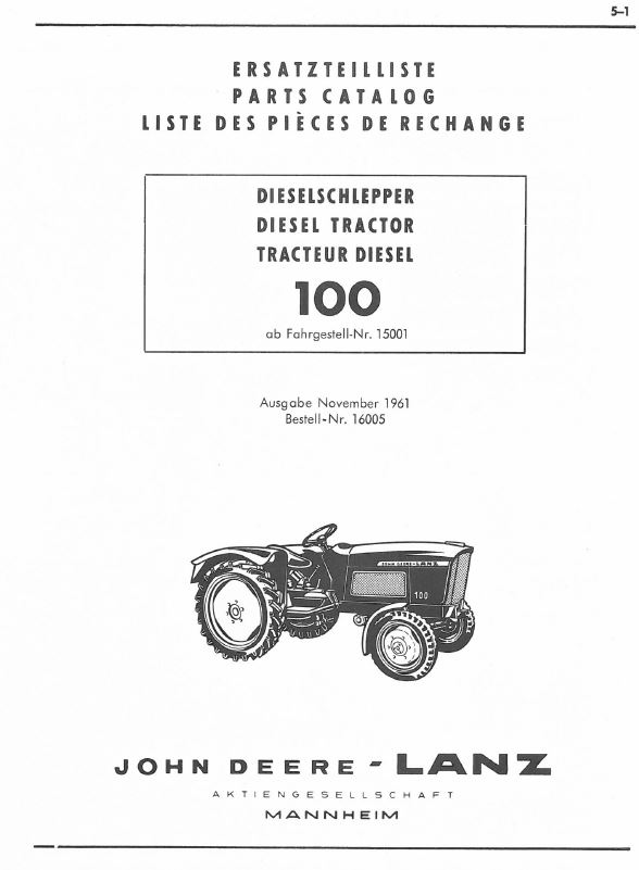 John Deere-LANZ 100 Ersatzteilliste – Bild 2